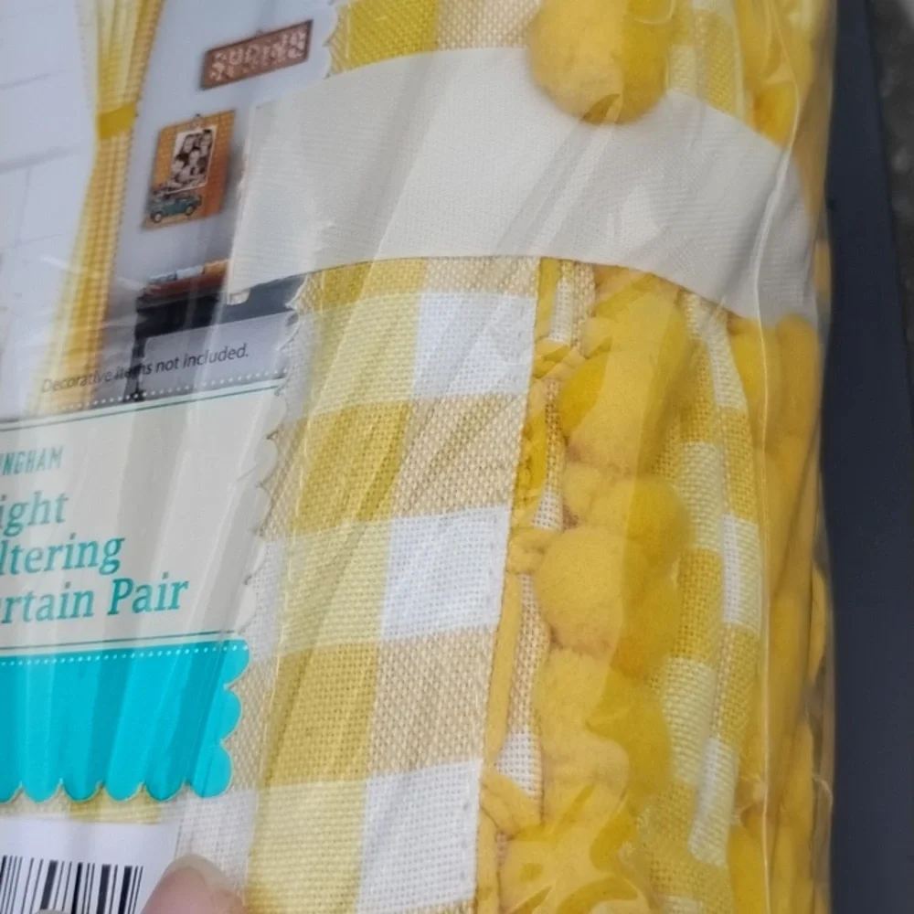The Pioneer Woman Yellow Gingham Curtain Pair